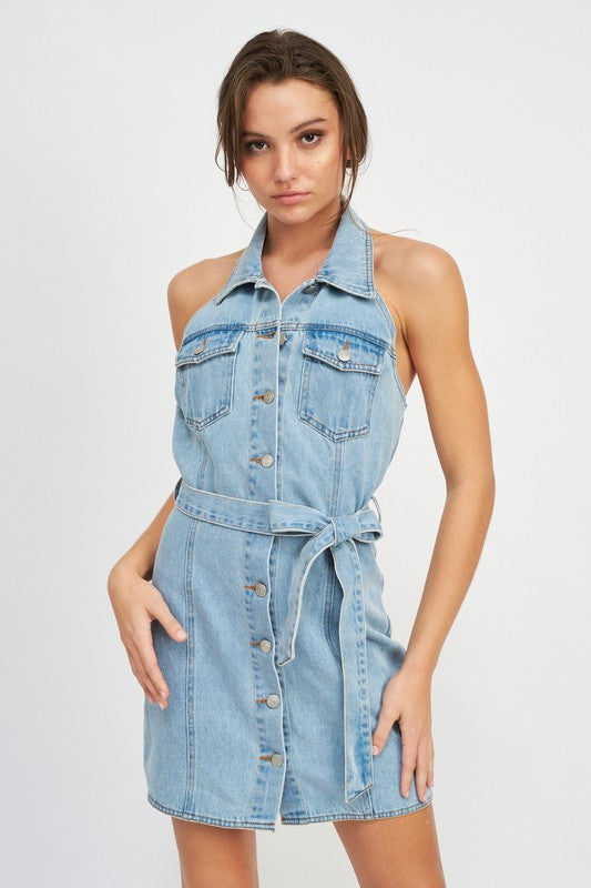 アンドマリーandmarryBonnie denim mini dress ANDMARY】Bonnie denim mini dress