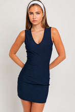 Load image into Gallery viewer, V-Neck Blue Dress

