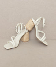 Load image into Gallery viewer, Strappy Raffia Heel Sandal
