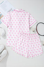 Load image into Gallery viewer, Short Sleeve and Ruffled Shorts Pajama Set
