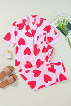 Load image into Gallery viewer, Pink Classic Heart Valentines Pajamas Set
