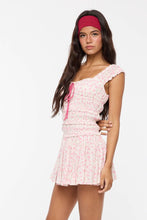 Load image into Gallery viewer, SOFT DITSY FLORAL WIDE STRAP SMOCKED MINI DRESS
