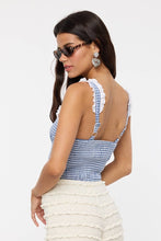Load image into Gallery viewer, VIVID GINGHAM EYELET LACE TRIM CASUAL BODYSUIT
