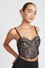 Load image into Gallery viewer, LACE CORSET TOP WITH DETACHABLE STRAPS
