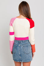 Cargar imagen en el visor de la galería, Long Sleeve Color Block Stripe Knit Top
