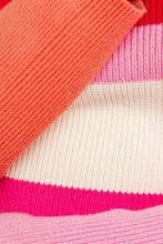 Cargar imagen en el visor de la galería, Long Sleeve Color Block Stripe Knit Top
