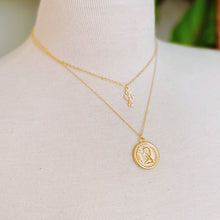 Load image into Gallery viewer, Cross And Coin Layered Necklace

