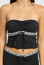 Cargar imagen en el visor de la galería, LETTUCE TUBE TOP WITH LACE TRIM
