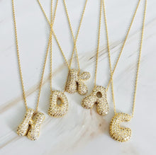 Load image into Gallery viewer, Crystal Bubble Initial Necklace
