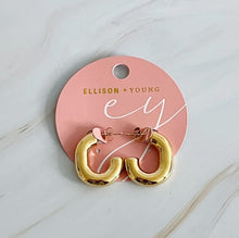 Load image into Gallery viewer, Golden Object Oval Hoop Earrings
