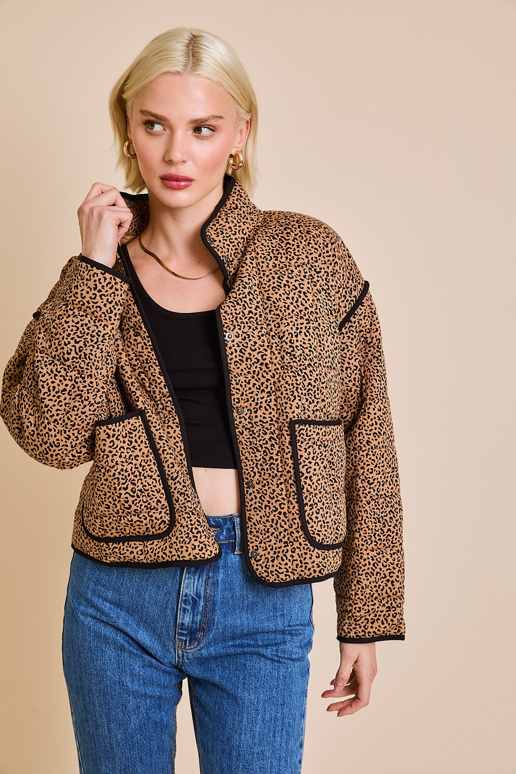 Cheetah Collared Jacket