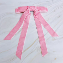 Load image into Gallery viewer, Double Bow Double Sash Velvet Hair Clip
