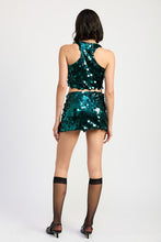 Cargar imagen en el visor de la galería, SEQUIN MINI SKIRT WITH SLIT
