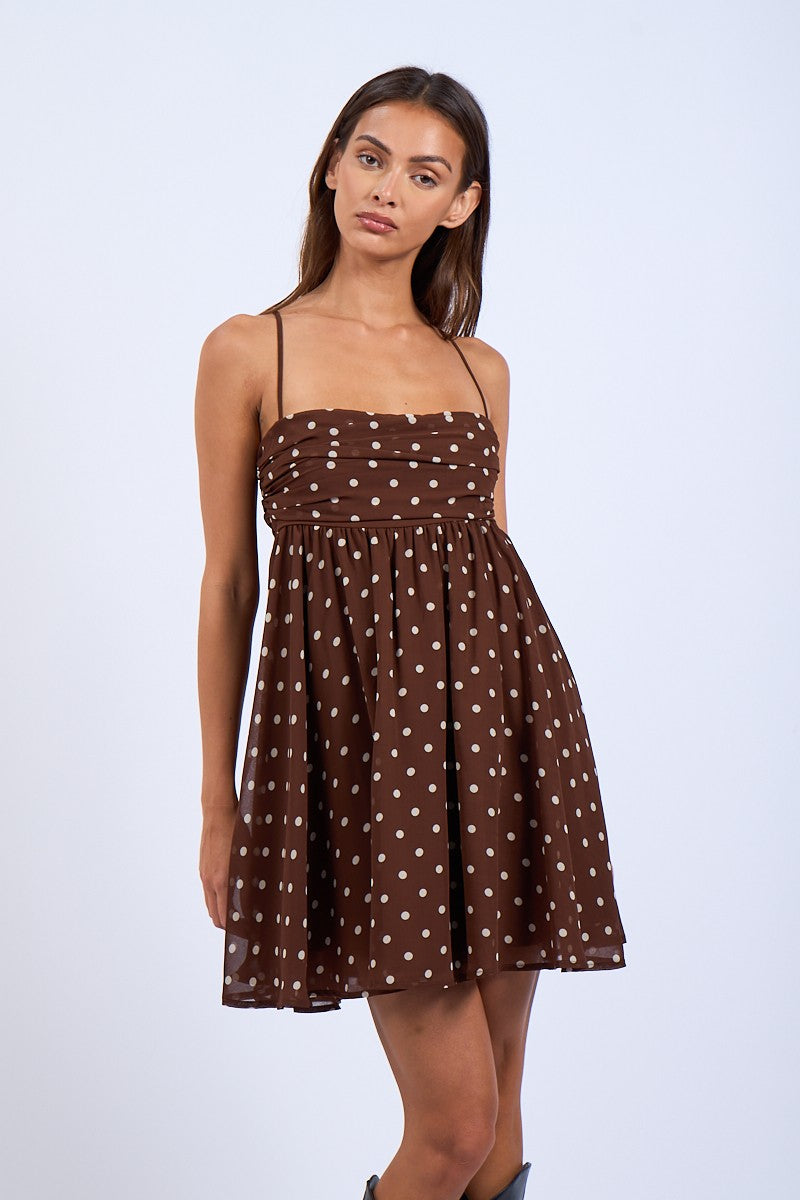 Brown Polka Dress