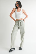 Load image into Gallery viewer, DISTRESSED WIDE LEG PANTS
