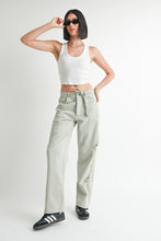 Load image into Gallery viewer, DISTRESSED WIDE LEG PANTS
