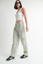 Load image into Gallery viewer, DISTRESSED WIDE LEG PANTS
