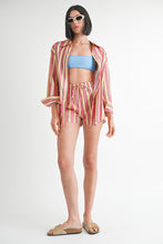 Load image into Gallery viewer, BUTTON UP OVERSIZED COLLARED STRIPE SHIRT
