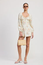 Load image into Gallery viewer, MINI LONG SLEEVE FLORAL DRESS
