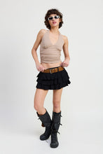 Load image into Gallery viewer, MINI BELTED TIERED SKORT
