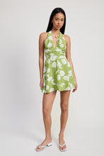 Load image into Gallery viewer, HALTER NECK FLORAL MINI DRESS
