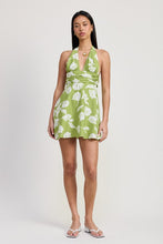 Load image into Gallery viewer, HALTER NECK FLORAL MINI DRESS
