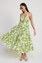 Load image into Gallery viewer, FLORAL MAXI SPAGHETTI STRAP FLARE DRESS
