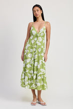 Load image into Gallery viewer, FLORAL MAXI SPAGHETTI STRAP FLARE DRESS
