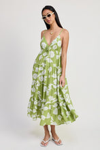 Load image into Gallery viewer, FLORAL MAXI SPAGHETTI STRAP FLARE DRESS
