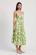 Load image into Gallery viewer, FLORAL MAXI SPAGHETTI STRAP FLARE DRESS
