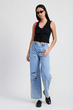 Cargar imagen en el visor de la galería, LAYERED STRAIGHT LEG DENIM PANT
