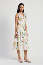 Load image into Gallery viewer, FLORAL MIDI COWL NECK DRESS
