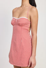 Load image into Gallery viewer, A LINE GINGHAM MINI DRESS
