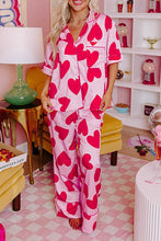 Load image into Gallery viewer, Pink Classic Heart Valentines Pajamas Set
