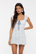 Load image into Gallery viewer, SOFT DITSY FLORAL WIDE STRAP SMOCKED MINI DRESS
