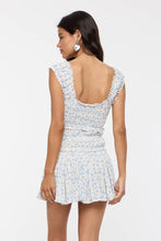 Load image into Gallery viewer, SOFT DITSY FLORAL WIDE STRAP SMOCKED MINI DRESS
