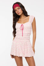 Load image into Gallery viewer, SOFT DITSY FLORAL WIDE STRAP SMOCKED MINI DRESS
