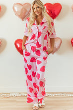 Load image into Gallery viewer, Pink Classic Heart Valentines Pajamas Set
