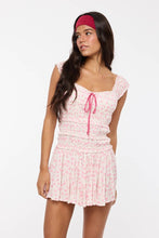 Load image into Gallery viewer, SOFT DITSY FLORAL WIDE STRAP SMOCKED MINI DRESS
