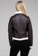 Load image into Gallery viewer, Plush Teddy Trimmed PU Jacket
