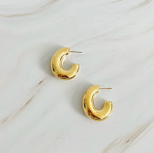 Load image into Gallery viewer, Golden Object Oval Hoop Earrings
