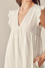 Load image into Gallery viewer, V-NECK BABYDOLL DRESS WITH SHORT LINED
