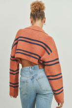 Cargar imagen en el visor de la galería, Striped Collar Sweater Top
