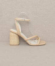 Load image into Gallery viewer, Strappy Raffia Heel Sandal
